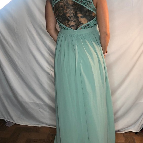 Maniju mint green designer gown L prom gala wedding event party aniversarry - Picture 2 of 10